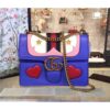 GUCCI GG MARMONT LEATHER SHOULDER BAG 431382 BLUE LEATHER