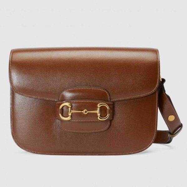 Gucci 1955 Horsebit Shoulder Bag In Brown Leather