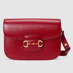 Gucci 1955 Horsebit Shoulder Bag In Red Leather