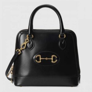 Gucci 1955 Horsebit Small Top Handle Bag In Black Calfskin