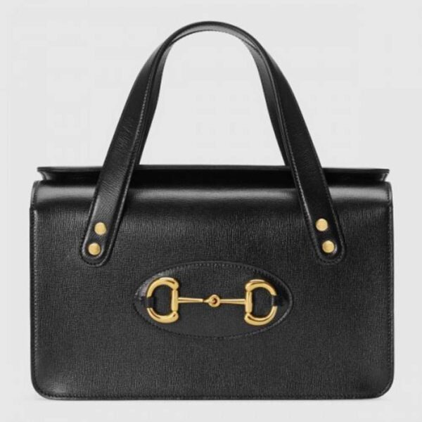 Gucci 1955 Horsebit Small Top Handle Bag In Black Leather