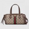 Gucci 602577 Ophidia GG small Boston bag in Beige/ebony GG Supreme canvas