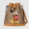 Gucci 602691 Disney x Gucci small bucket bag in Beige/ebony mini GG Supreme canvas