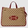 Gucci 623695 Gucci 1955 Horsebit large tote bag in Original GG canvas With Red Leather