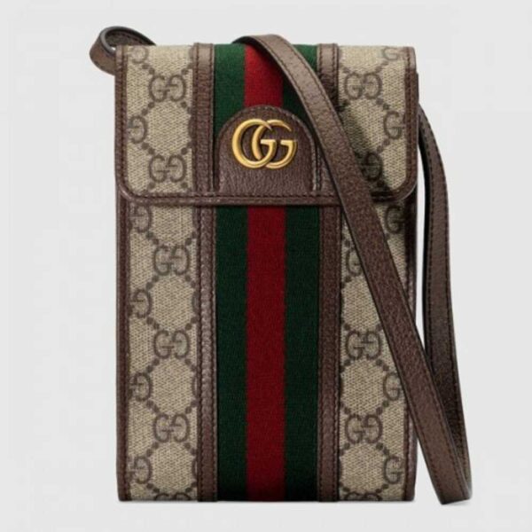 Gucci 625757 Ophidia mini bag in Beige/ebony GG Supreme canvas