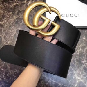 Gucci 7cm Wide Leather Belt With Double G