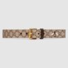 Gucci Bee Print GG Supreme Belt With Square Buckle