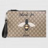 Gucci Bee Print GG Supreme Portfolio Pouch