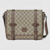 Gucci Beige GG Messenger Bag with Double Belts