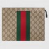 Gucci Beige GG Supreme Web Portfolio Pouch