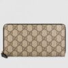 Gucci Beige GG Supreme Zip Around Wallet