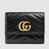 Gucci Black GG Marmont Matelasse Wallet