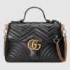 Gucci Black GG Marmont Small Shoulder Bag With Handle