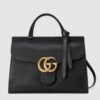 Gucci Black GG Marmont Small Top Handle Bag