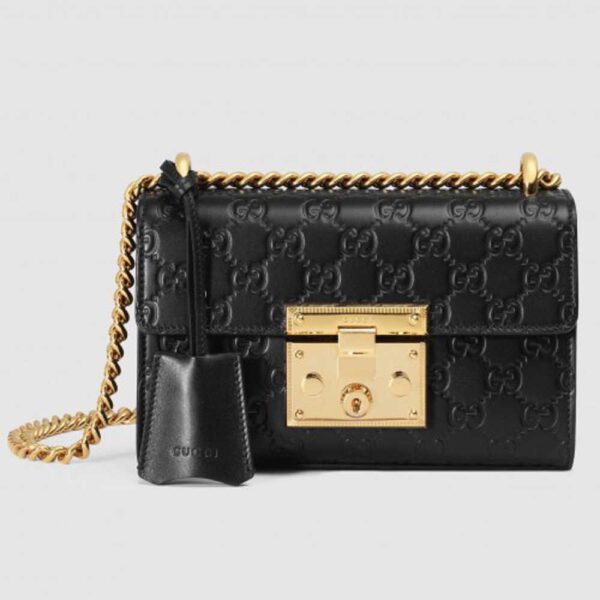 Gucci Black Padlock Small Guccissima Shoulder Bag