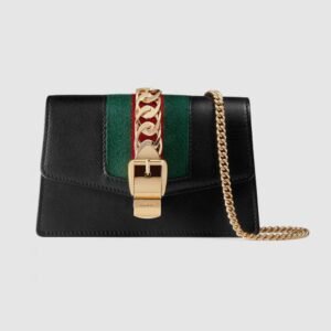 Gucci Black Sylvie Leather Mini Chain Bag