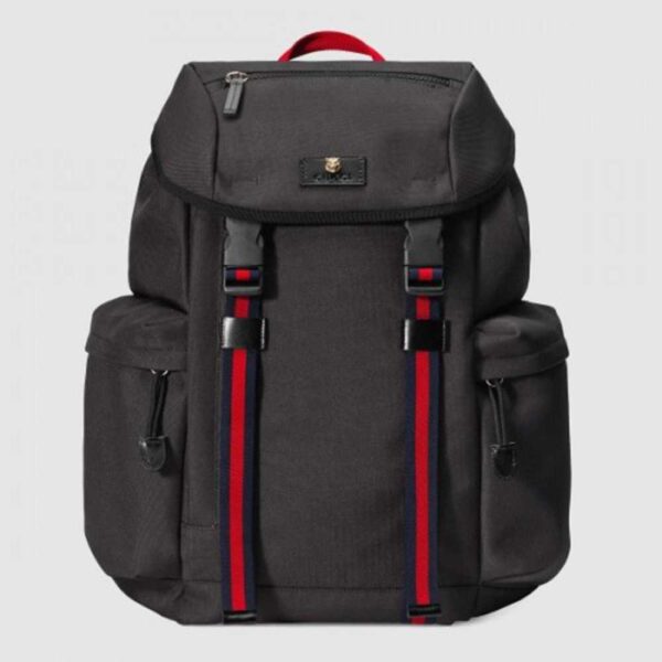 Gucci Black Techno Canvas Large Backpack