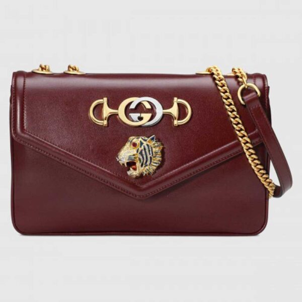 Gucci Bordeaux Rajah Medium Shoulder Bag