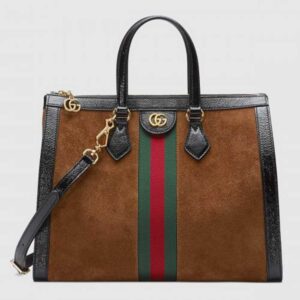 Gucci Brown Ophidia Medium Top Handle Bag