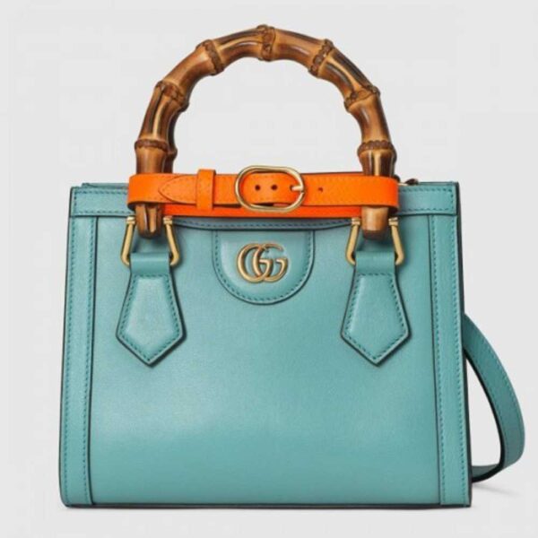 Gucci Diana Mini Tote Bag In Blue Leather