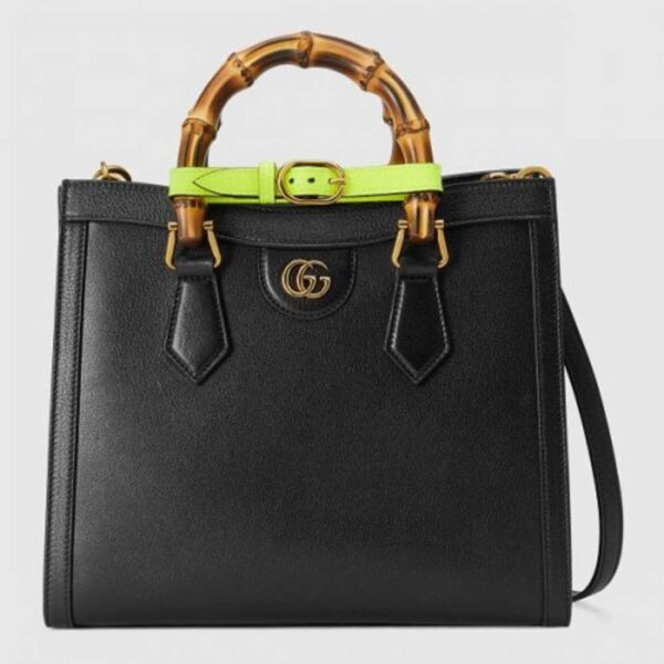 Gucci Diana Small Tote Bag In Black Leather