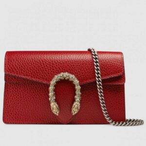 Gucci Dionysus Chain Super Mini Bag 476432 Leather Red 2017