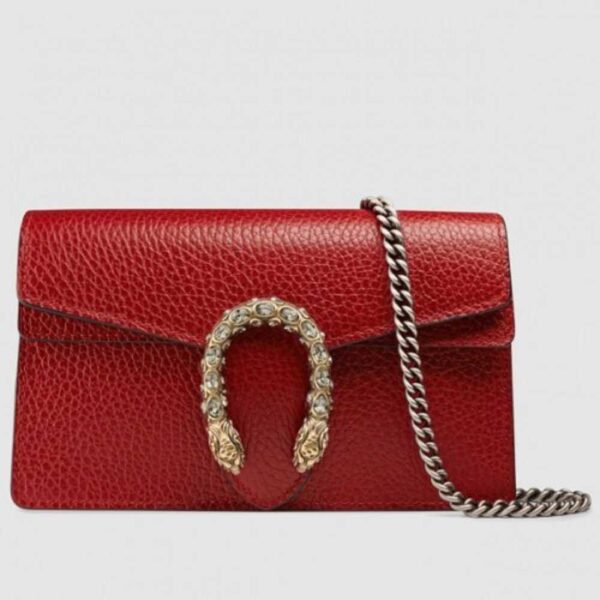 Gucci Dionysus Chain Super Mini Bag 476432 Leather Red 2017