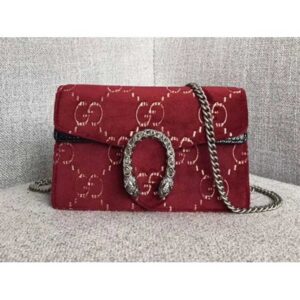 Gucci Dionysus GG Velvet Super Mini Bag 476432 Red 2018