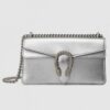 Gucci Dionysus Small Shoulder Bag In Silver Metallic Leather