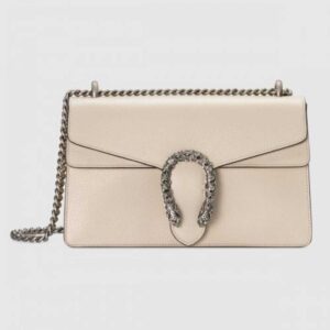 Gucci Dionysus Small Shoulder Bag In White Leather