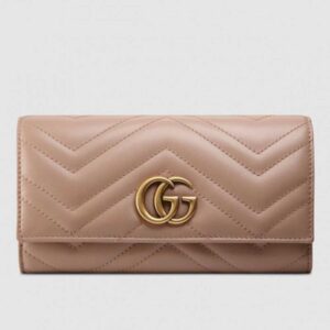 Gucci Dusty Pink GG Marmont Continental Wallet