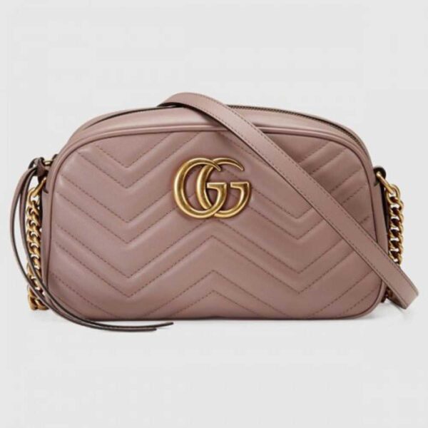 Gucci Dusty Pink GG Marmont Small Camera Shoulder Bag