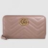 Gucci Dusty Pink GG Marmont Zip Around Wallet