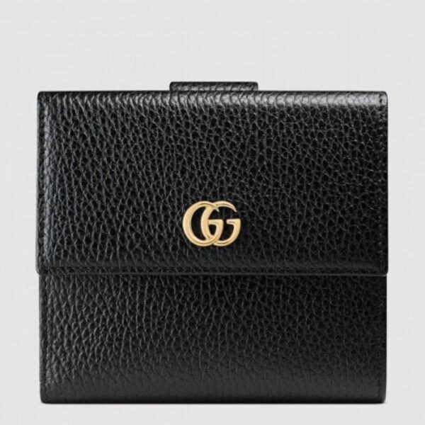 Gucci French Flap Wallet In Black Leather