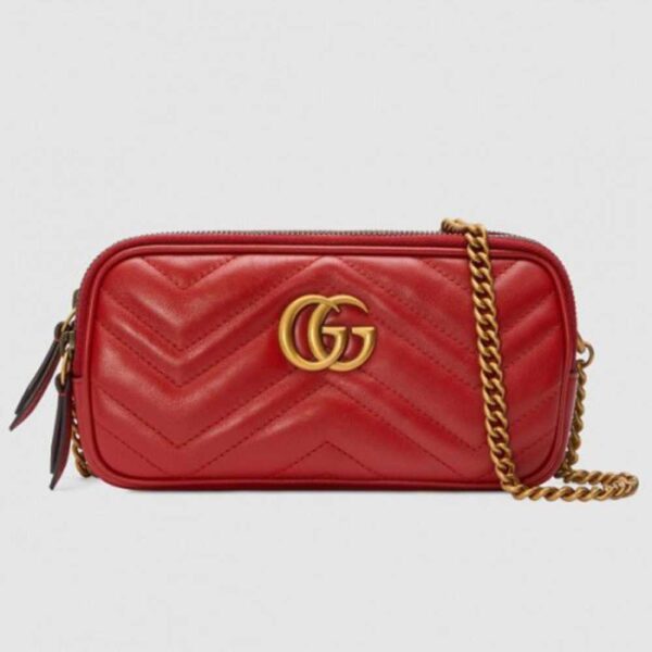 Gucci GG Marmont Mini Chain Bag 546581 Red