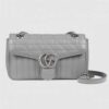 Gucci GG Marmont Mini Shoulder Bag In Grey Matelasse Leather