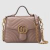 Gucci GG Marmont Mini Top Handle Bag In Dusty Pink Leather