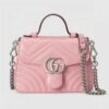 Gucci GG Marmont Mini Top Handle Bag In Pastel Pink Leather