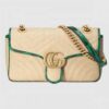 Gucci GG Marmont Raffia Small Shoulder Bag 443497 Beige/Green