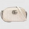 Gucci GG Marmont Small Shoulder Bag In White Matelasse Leather