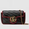 Gucci GG Marmont Super Mini Bag In Black Diagonal Leather