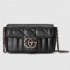 Gucci GG Marmont Super Mini Bag In Black Matelasse Leather