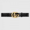 Gucci GG Marmont caiman belt with shiny buckle