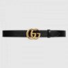 Gucci GG Marmont leather belt with shiny buckle