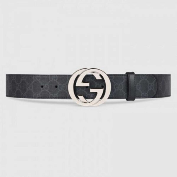 Gucci GG Supreme belt with G buckle black 411924