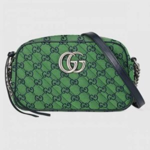 Gucci Green GG Marmont Multicolor Small Shoulder Bag