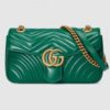 Gucci Green GG Marmont Small Matelasse Shoulder Bag