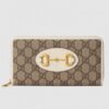 Gucci Horsebit 1955 White Zip Around Wallet