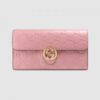 Gucci Icon Continental Wallet In Pink Guccissima Leather