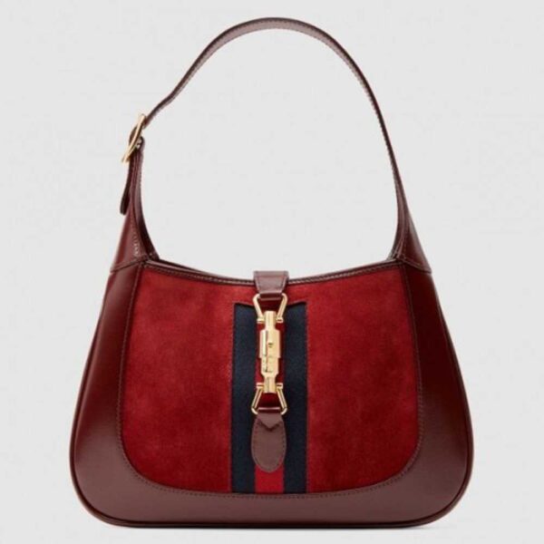 Gucci Jackie 1961 Small Hobo Bag In Red Suede Leather